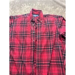 Ralph Lauren Men's Red Plaid Blake Button Down Shirt Size M Cotton